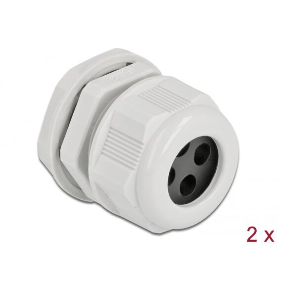 DeLOCK - Cable gland - grey (pack of 2) | 60382