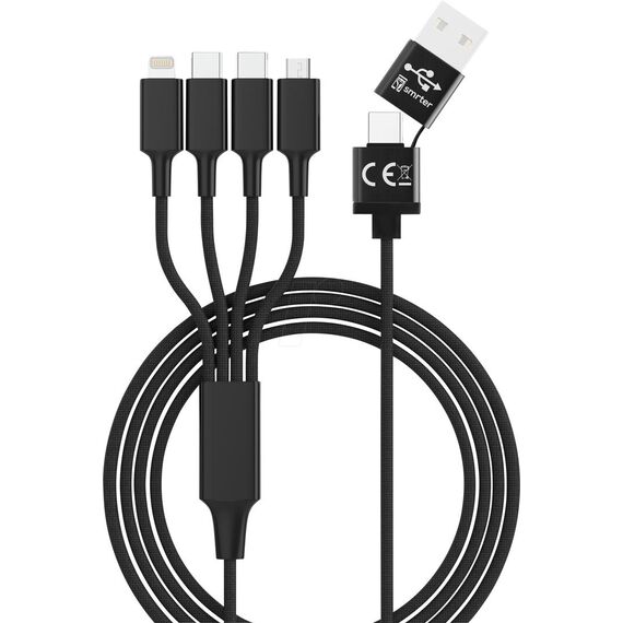 smrter Hydra Elite 6in1 Nylon-Ladekabel Typ U | SMRTER_ELITE_C_BK