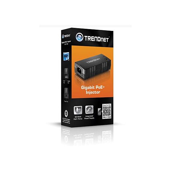 TRENDnet TPE-115GI Gigabit PoE+ Injector - PoE injector - 30 Watt