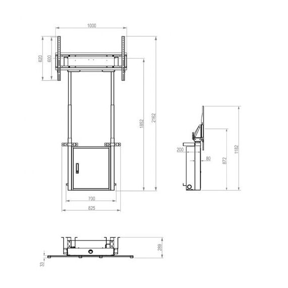 HAGOR HP Twin Lift FW-B - Mounting kit - for flat panel -  | 8251