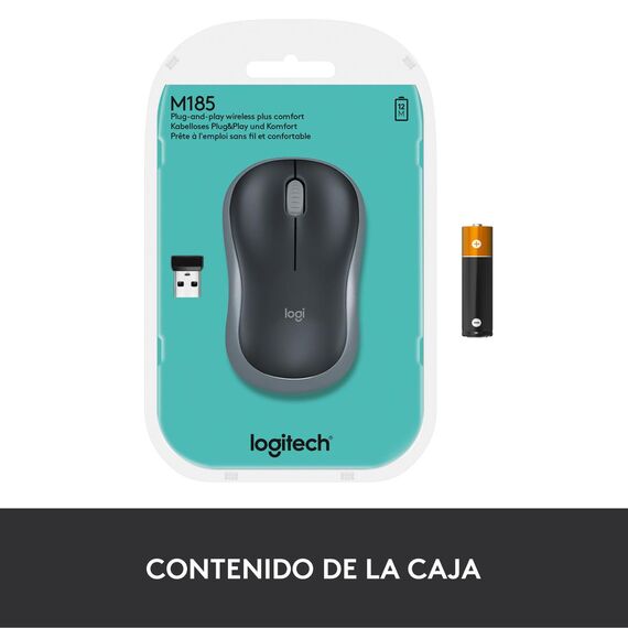 Logitech M185 - Mouse - optical - wireless - 2.4 GHz | 910-002238
