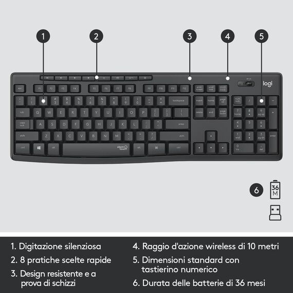 Logitech MK295 Silent - Keyboard and mouse set - wir | 920-009797