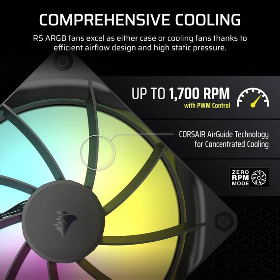 Corsair Lüfter 140*140*25 RS140 ARGB PWM Single P | CO-9050182-WW
