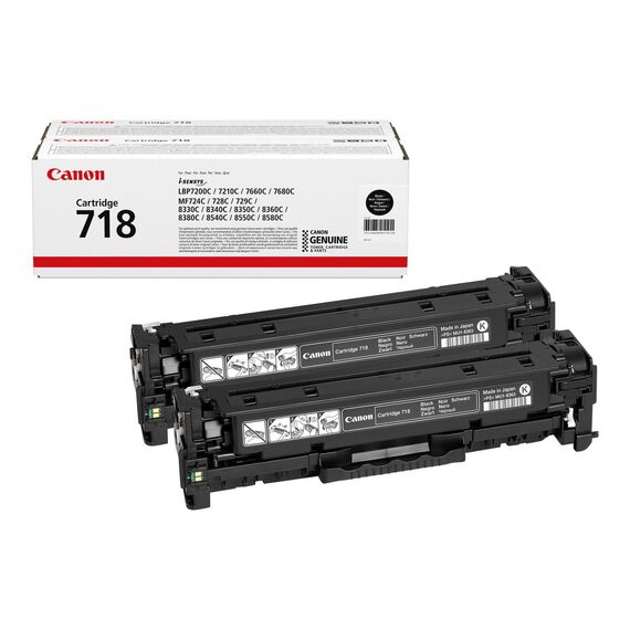 Canon 718 Black - 2-pack - black - original - toner ca | 2662B005