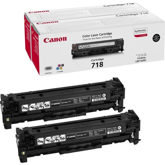 Canon 718 Black - 2-pack - black - original - toner ca | 2662B005