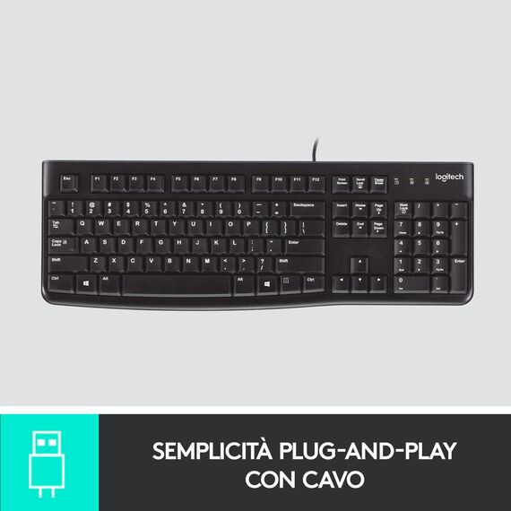 Logitech K120 - Keyboard - USB - QWERTY - Italian | 920-002492
