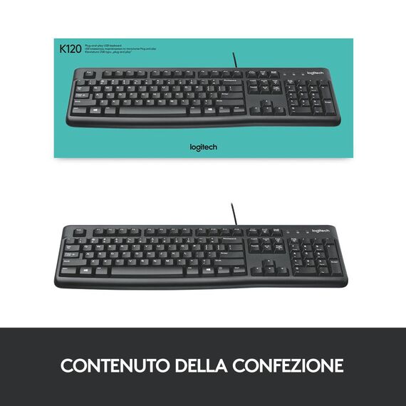 Logitech K120 - Keyboard - USB - QWERTY - Italian | 920-002492
