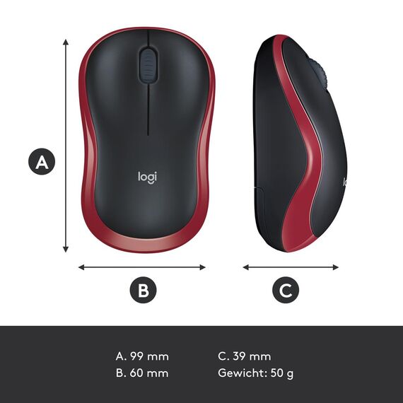 Logitech M185 - Mouse - optical - wireless - 2.4 GHz | 910-002240