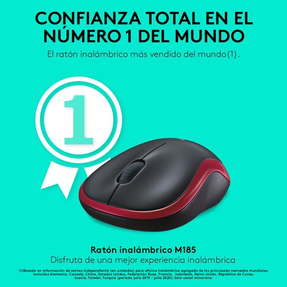 Logitech M185 - Mouse - optical - wireless - 2.4 GHz | 910-002240