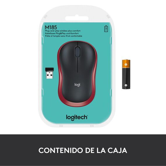 Logitech M185 - Mouse - optical - wireless - 2.4 GHz | 910-002240