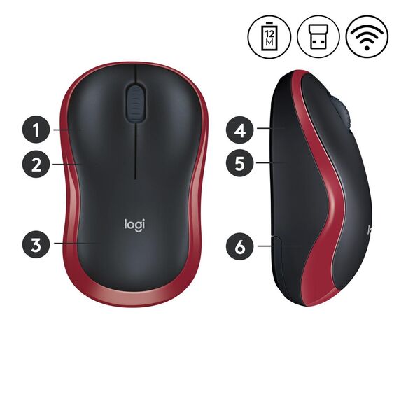 Logitech M185 - Mouse - optical - wireless - 2.4 GHz | 910-002240