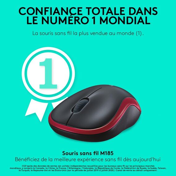 Logitech M185 - Mouse - optical - wireless - 2.4 GHz | 910-002240