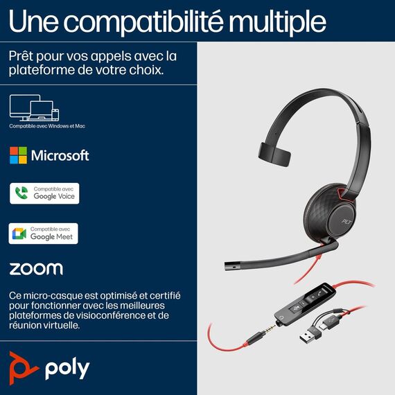 Poly Blackwire 5210 - Blackwire 5200 series - headset - | 8X230A6