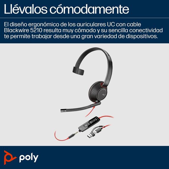 Poly Blackwire 5210 - Blackwire 5200 series - headset - | 8X230A6