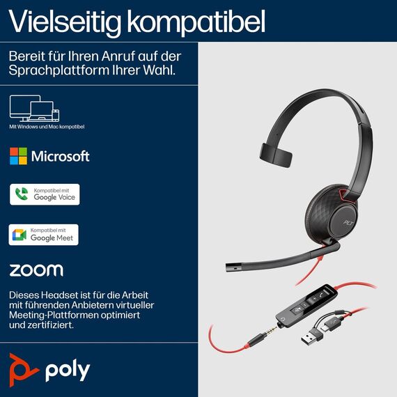 Poly Blackwire 5210 - Blackwire 5200 series - headset - | 8X230A6