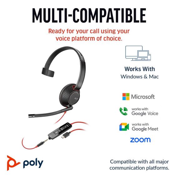 Poly Blackwire 5210 - Blackwire 5200 series - headset - | 8X230A6
