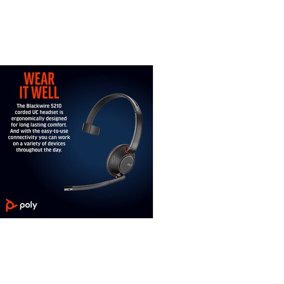 Poly Blackwire 5210 - Blackwire 5200 series - headset - | 8X230A6