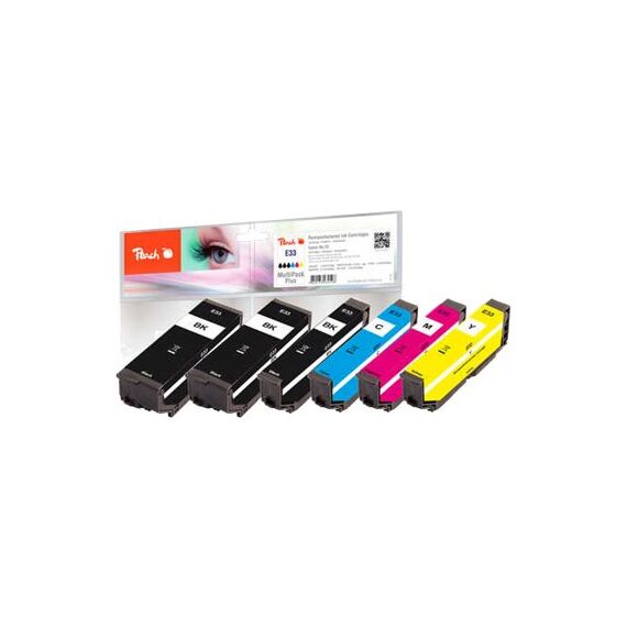 Peach Multi Pack Plus - 6-pack - black, yellow, cyan, | PI200-487