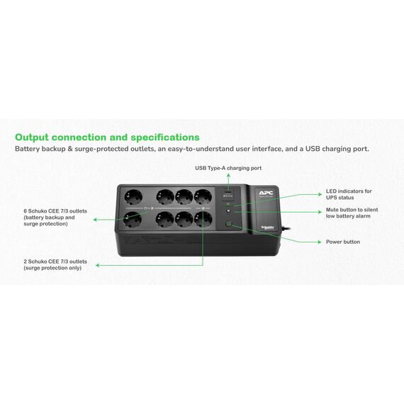 APC Back-UPS - UPS (wall mountable / surface mountab | BE500G2-GR
