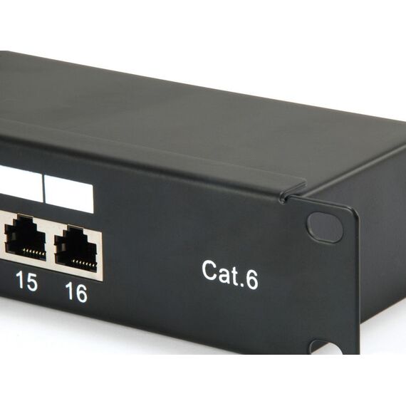 Equip 16-Port Cat.6 Shielded Patch Panel - Black - 10/10 | 326417