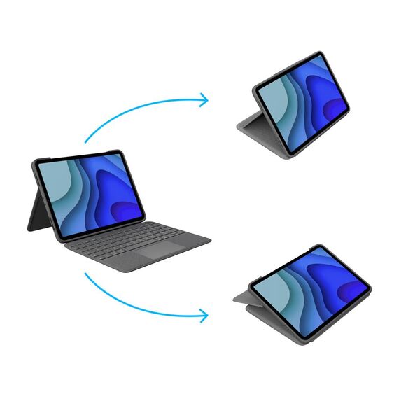 Logitech Folio Touch - Keyboard and folio case - wit | 920-009746