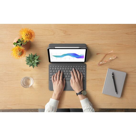 Logitech Folio Touch - Keyboard and folio case - wit | 920-009746