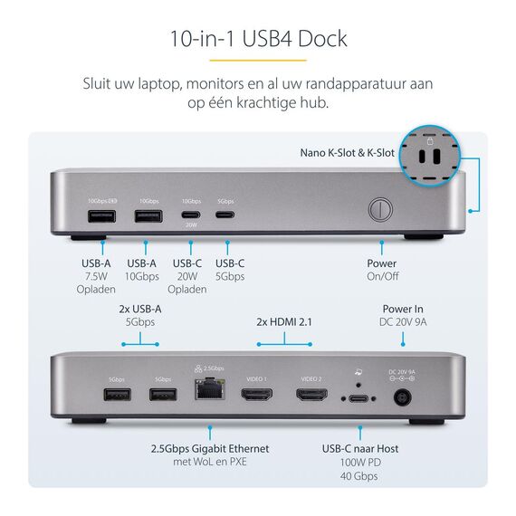 StarTech.com USB4 Docking Station, USB-C 40Gbps | 155UE-USB4-DOCK