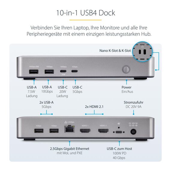 StarTech.com USB4 Docking Station, USB-C 40Gbps | 155UE-USB4-DOCK