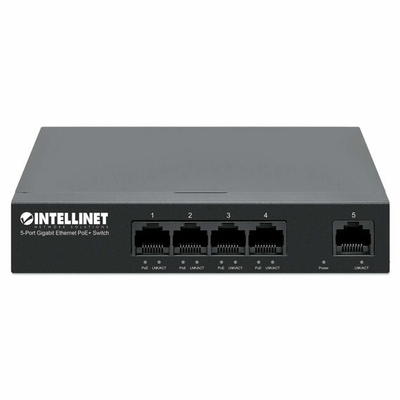 Intellinet 5-Port Gigabit Ethernet PoE+ Switch Vier PSE  | 561792