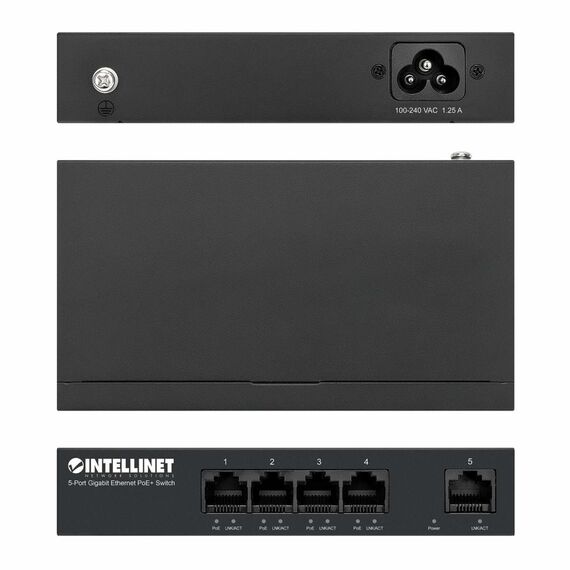 Intellinet 5-Port Gigabit Ethernet PoE+ Switch Vier PSE  | 561792