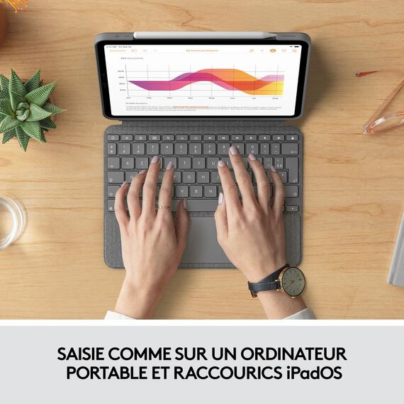 Logitech Combo Touch - Keyboard and folio case - wit | 920-010298