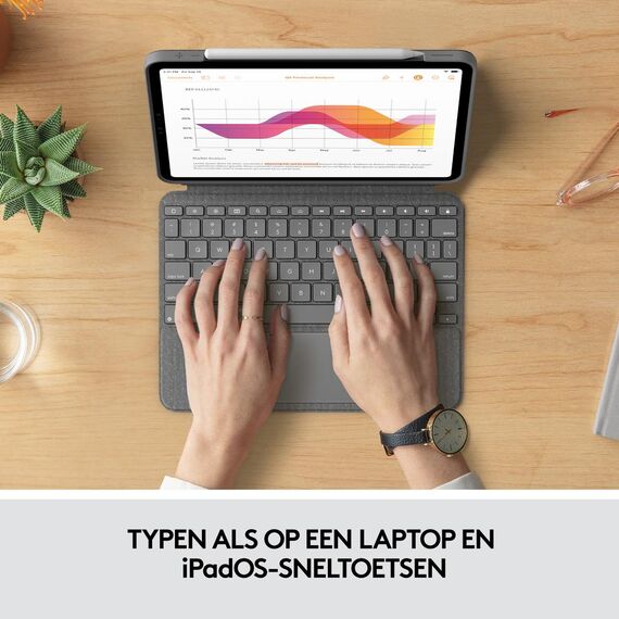 Logitech Combo Touch - Keyboard and folio case - wit | 920-010298