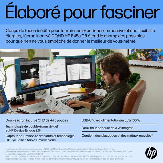 HP E45c G5 - E-Series - LED monitor - curved - 44.5 | 6N4C1AA#ABB