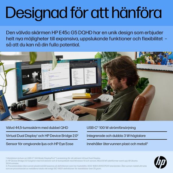 HP E45c G5 - E-Series - LED monitor - curved - 44.5 | 6N4C1AA#ABB