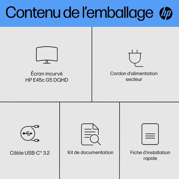 HP E45c G5 - E-Series - LED monitor - curved - 44.5 | 6N4C1AA#ABB