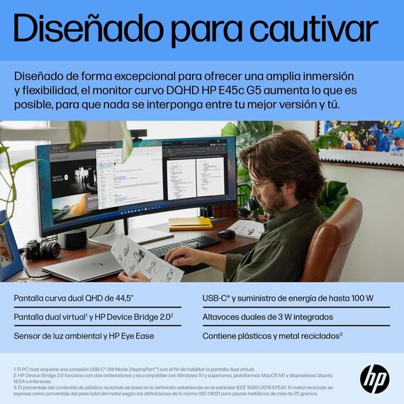 HP E45c G5 - E-Series - LED monitor - curved - 44.5 | 6N4C1AA#ABB