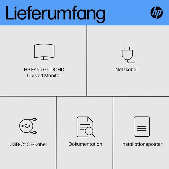 HP E45c G5 - E-Series - LED monitor - curved - 44.5 | 6N4C1AA#ABB