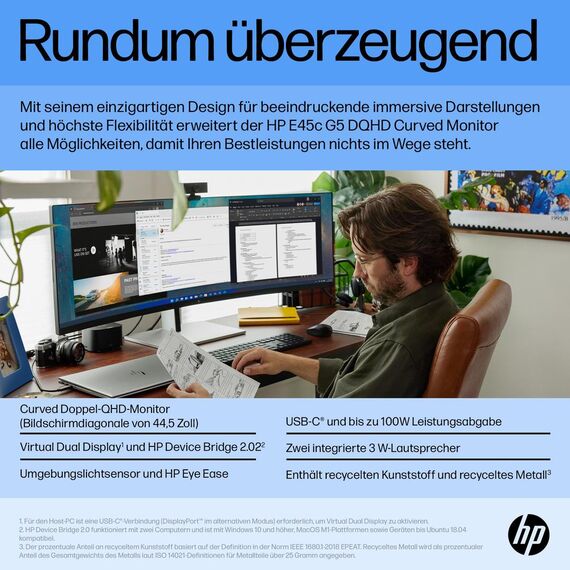 HP E45c G5 - E-Series - LED monitor - curved - 44.5 | 6N4C1AA#ABB