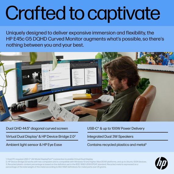 HP E45c G5 - E-Series - LED monitor - curved - 44.5 | 6N4C1AA#ABB