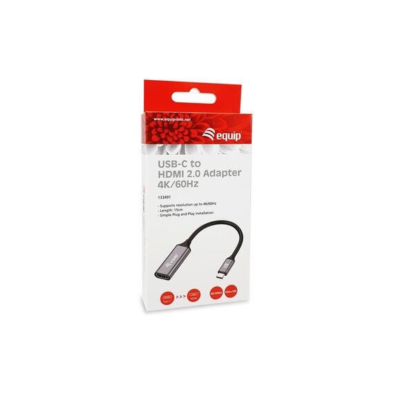 equip - Adapter cable - 24 pin USB-C male to HDMI female | 133491