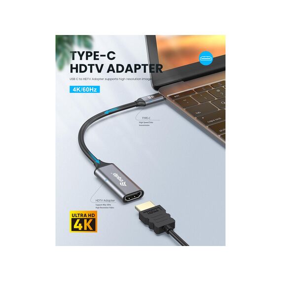 equip - Adapter cable - 24 pin USB-C male to HDMI female | 133491