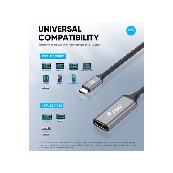 equip - Adapter cable - 24 pin USB-C male to HDMI female | 133491