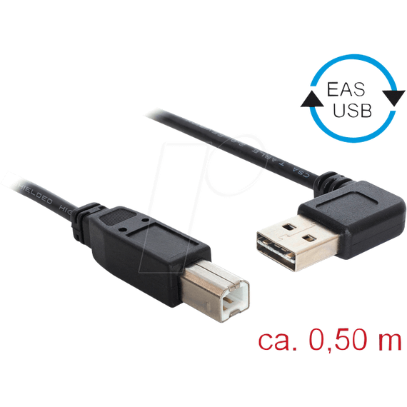 DeLOCK Easy - USB cable - USB (M) left/right angled, reve | 85167