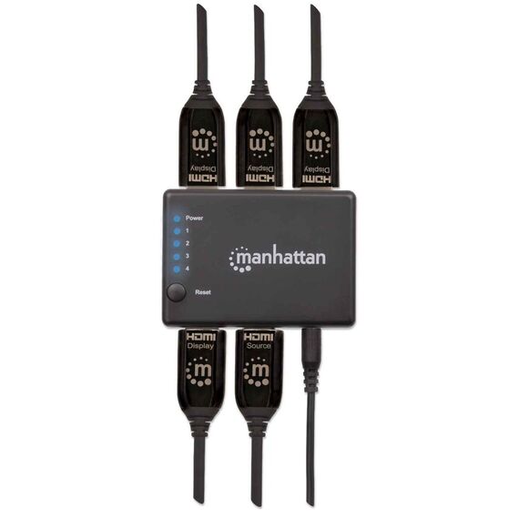 Manhattan HDMI Splitter 4-Port (Compact), 4K@30Hz, Displ | 207706