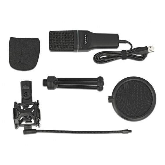 DeLOCK USB Condenser Microphone Set for Podcasting, Gamin | 66331