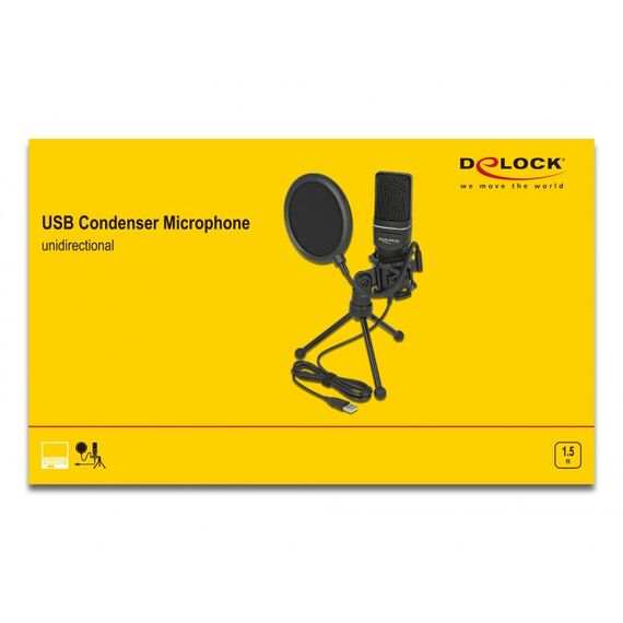 DeLOCK USB Condenser Microphone Set for Podcasting, Gamin | 66331