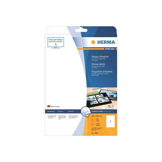 HERMA Special Paper highglossy permanent selfadhesive 4909