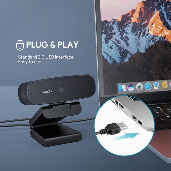 AUKEY PC-W3S - 2 MP - 1920 x 1080 pixels - Full HD - Auto - USB 2