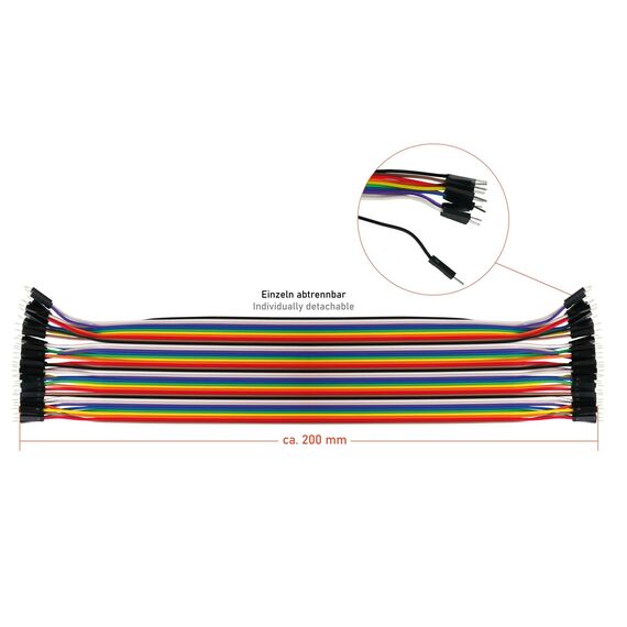 kabelmeister Jumper Wire 40-Pin trennbare Adern für  | JW40-020MM