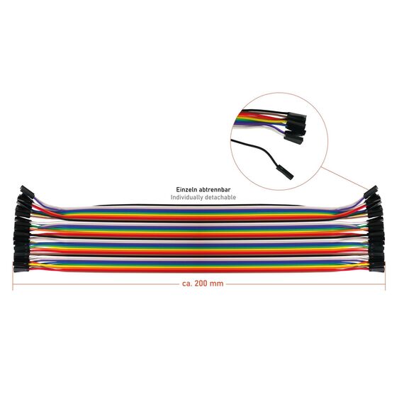 kabelmeister Jumper Wire 40-Pin trennbare Adern fü | JW40-020FF-3